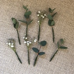 ユーカリとかすみ草のドライフラワー ヘッドパーツ
