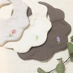 ふわふわ8重ガーゼおはなのリボン刺繍