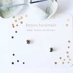 【アウトレット】 一粒ブラック♡　ピアス/樹脂ノンホールイヤリング　4mm　