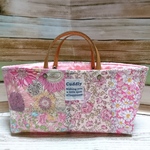 【sale】リバティパッチ＊トート型小物入れ＊横型＊ピンク