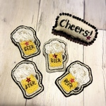 ビール☆BEER☆刺繍ブローチ
