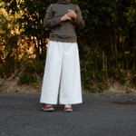１２オンスのホワイトデニム　ワイドパンツ　　