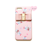 iPhone XR/iPhoneXS/iPhone X/iPhoneX/iPhone8/iPhone8Plus/iPhone7/iPhone7Plus/iPhoneSE ティーカップキャット×リボン