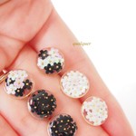 【ラスト】お花モノトーン　ピアス