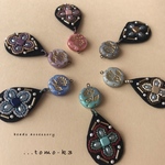 しずく刺繍＊マーガレットチェコビーズ＊ホワイト