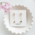 コットンパール×ゆらゆら星ピアス・イヤリング