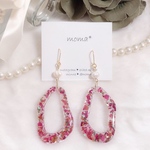 ローズ🌹ドライフラワーいびつリングレジンピアス／イヤリング