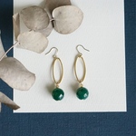 Green agate イヤリング ピアス
