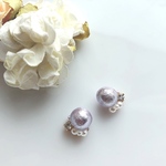 Parfum de fleurs＊ラベンダーのコットンパールのビジューイヤリング