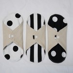 モノトーン柄×ベージュ　布ナプキン　おりもの用　3枚セット