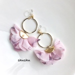 桜色／春のシフォンタッセルピアス／イヤリング／春