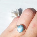【訳有】小さな海のカケラRing -優しく可愛い青い波模様！重ね付がオススメ♡ハイクラスラリマーリング-silver925