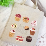 【アウトレットSALE】Cafe-sweets☆羊毛刺繍トート〜プチスイーツトート🥧🧁🍓