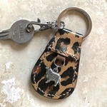 選べるドッグチャーム！ レザー ＊DOGGY RING＊ キーホルダー　レオパード　ヒョウ柄　犬