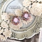  桜ふわり ふんわり桜色のビジューチタンピアス・イヤリング