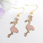 500円☆フラミンゴピアス