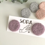 すみれ色まんまるピアス