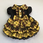 黄色系タータンチェック柄フリルスカート＊姫系ワンピース