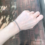 オールステンレス製 甲丸ベネチアンチェーンブレスレット 幅3.5mm