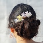 パステルカラーのお花髪飾り