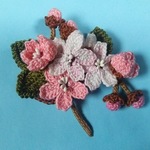 枝付き桜の花のコサージュ 