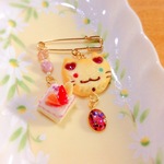 ステンドグラスクッキー　にゃんブローチ