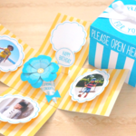 【お祝い/お別れ/感謝】 サプライズメッセージ！FLOWERな伝え箱・ブルー