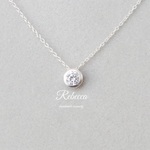 silver925＆最高級ジルコニアの一粒ネックレス【夏の装いにもおススメ☆】リニューアル！
