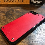 本革 iPhone7ケース iPhone8ケース 赤色  背面タイプ
