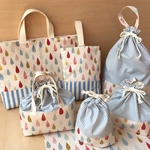 【yume...様ご注文品】入園グッズ　しずく×ストライプ（ピンク/ブルー）