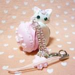 オーダーのお品○にゃんこの桜マカロン○ストラップ