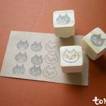 猫の顔のはんこセット12