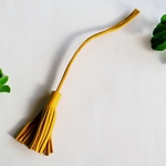 革 タッセル イエロー バッグチャーム