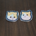 送料無料❁ブサ猫の刺繍ブローチ