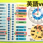 知育カレンダー 青 英語