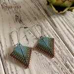 Brick Stitch Earring -  turquoise pink