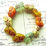 【1連10コセット】JIRI＊IVANA czech beads#チェコビーズ  owl フクロウ 17×15㍉  mix assort 