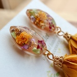 春色☆ペールトーン×フラワータッセルピアス、イヤリング
