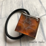 【値下げ】べっ甲×水面レジン  スクエアヘアゴム