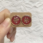 つめこみ押し花 ピアス/イヤリング