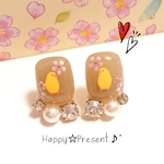 インコと桜🌸の大人女子にピッタリ華やかビジュー付きピアス❤️✨① 送料無料 春 女子力 プレゼント ラッピング 限定