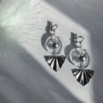 1点物clear×silver ピアス/イヤリング