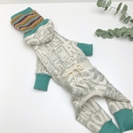 イタグレ服SS キルトニット ロングネックinフード ロンパース
