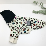 イタグレ服S マルチカラー レオパード フーディトップス