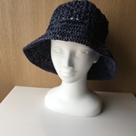 ラフィアの透かし模様のゆったり帽子