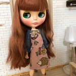 【送料無料】リカちゃん、ブライス ハリネズミ柄ワンピース  