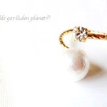 ☆Planetシリーズ☆上品なスタンダードのコットンパール(ホワイト)のフォークリング☆