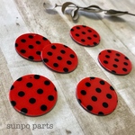 dot round charm【red】4ヶ