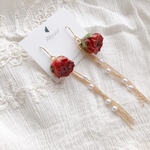 rose chain tassel pierce/earring