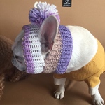 スヌードにもなるポンポンニット帽   